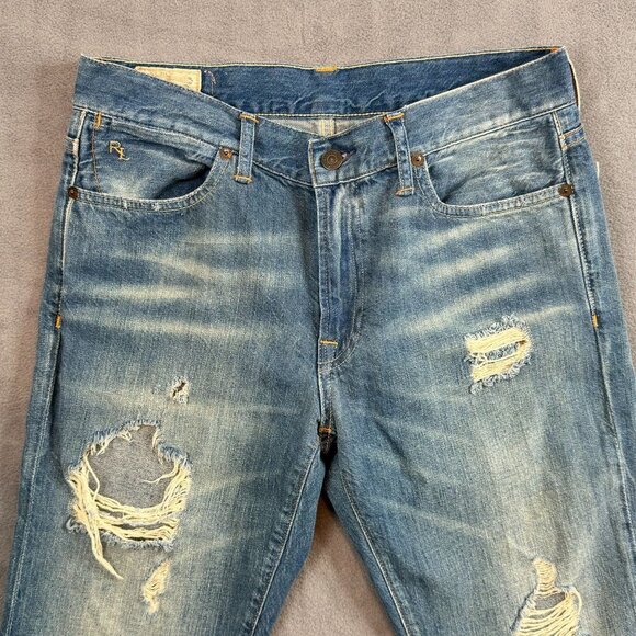 Polo Ralph Lauren Jeans Womens 28\32 Astor Boyfriend Ripped Distressed Denim - Picture 2 of 16